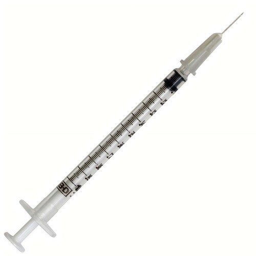 BD 1mL Sub Q Syringe/Needle, 26G X 5/8", Slip Tip, Unit/Measure Box