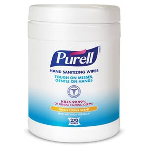 Gojo Wipes Cleaning Sanitizing Hand Wipes 6 X 6 3/4 Unit/Measure Each